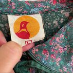 Vintage Floral Prairie Cottage Core Midi Dress Green Photo 9