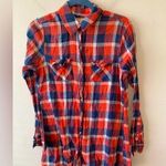 Hollister  red and blue plaid button down size L Photo 0