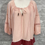 Matilda Jane  Blush and Burgundy Call Mee Cute Blouse Photo 0