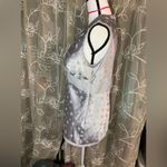 Attention Gray Polka Dot Plunge Tank Top Blouse Photo 4