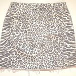 Current/Elliott The 5-Pocket Denim Leopard Print Denim Mini Skirt Photo 3