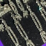 Boutique NEW Bling Rhinestone Skeleton Corpse Earrings Embellished Bedazzled Gothic Egirl Photo 3