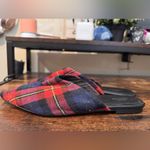 Urban Outfitters  Red and blue‎ plaid mules size 9 Photo 4