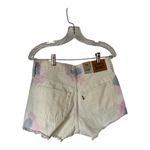 Levi's Levi’s 501 Original White Tie Dye Raw Hem High Waist Cut Off Jean Shorts 28 New Photo 4