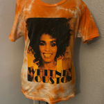 Whitney Houston Orange Crewneck Short Sleeve Tie Dye T Photo 0
