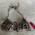 Xhilaration Black and Cream Zebra Bikini Top NWT Photo 0