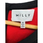 Milly  Black‎ Red Pointelle Lace Long Sleeve Puff Shoulder Bodycon Dress M Photo 4