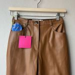 NEW Cultnaked Killa Choco Brown Vegan Faux Leather High‎ Rise Straight Pants XS Photo 6