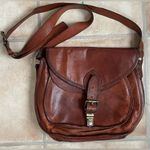 Vintage Satchel and Fable Rust Brown Leather Messenger Cross Photo 0