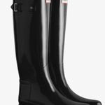 Hunter Black Gloss Tall Rain Boots Photo 0