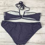 Comptoir Des Cotonniers Blue Polk A Dot Bikini L Swim Swimsuit Printed Halter Size L Photo 1