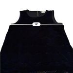 Loft Black Textured Eyelet Velvet Sleeveless Keyhole Back Top Sz S Photo 6