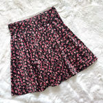 Hollister  Velvet Red and Black Floral Skirt Photo 0