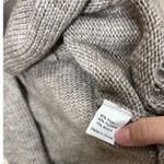 John Fashion Y2K Sweater Wool Blend Large Gray Knit Cardigan Faux Fur Collar Photo 5