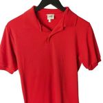 Lee Vintage Basic Polo Shirt Tee Single Stitch USA Red M Medium Plain Solid Photo 0