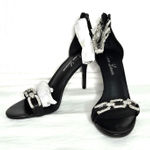 Lauren Lorraine  Farla Silver Rhinestones Chain Ankle Strap Sandal Size 9 NIB Photo 0