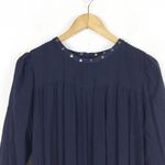 Scotch & Soda Maison  Long-Sleeve Mini Flounce Dress Small Navy Blue Denim Photo 3