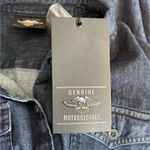 Harley Davidson Women's Denim Button Up Shirt Blue Dark Wash Biker Size M Size M Photo 8