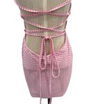 Ellesse Fonti Dress Mini Open Strappy Back Gingham Pink White Size US 10 Photo 10