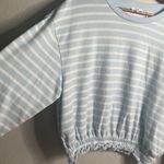 Levi's Women’s Light Blue & White Striped Sweatshirt Top XL extra large lounge Photo 5