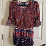 Forever 21  V-neck, long-sleeved romper a multicolor floral print size medium Photo 1