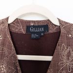 VTG 90s Gillian Womens Silk Dress Sz 10 Brown Floral Wrap Midi Witchy Whimsigoth Photo 3