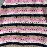 VERO MODA Halter Top Striped Crochet Pink Beige Black Festival Casual Medium Photo 4