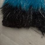 Blue Black EDC Rave Sparkly Rave GoGo Fuzzy Fuzzies Leg Warmers Handmade Photo 2