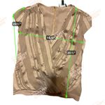 Bebe Bronze Shimmer Faux Wrap Bodysuit Plunge V-Neck Top Size S Photo 6