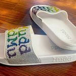 Mudd  Designer Slip On Sandals Rainbow Sparkly Gems Photo 3