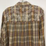 Free People  Embroidered Magical Plaid Buttondown Shirt Size XS Photo 7