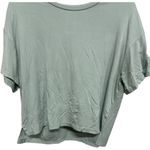 Adidas Mint Green Cropped Athletic Tshirt Short Sleeve Gym Size Medium Workout Photo 2