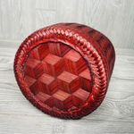 Vintage Straw woven reed basket purse with toggle closure purse bag tropcial Red Photo 5