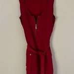 Michael Kors Belted Red Mini Sleeveless Silk Dress | S Photo 0