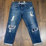 AG Adriano Goldschmied Stilt Roll-up Cigarette Roll-up Ripped/Plaid Jeans Photo 0