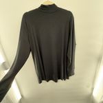 Denim & Co Black Ribbed Mock Neck Top 3X Long Sleeve Button Cuff Tunic Photo 3