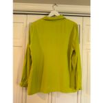 Tess Dress Vintage 100% silk neon yellow button down blouse 16 Photo 7