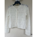 Sézane NWT Sezane Varda Sweater Cardigan Gilet Ecru M Alpaca Merino Wool Crochet Soft Photo 3