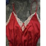 Vintage Y2K Lace Slip Dress Red White Women's Large Shift Romantic Holiday Sexy Photo 3