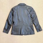 Ralph Lauren  Leather Snakeskin Embossed Textured Black Blazer Jacket Large Photo 5