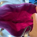 Clinique  Metallic Purple And Silver Geometric Tote Bag Photo 6