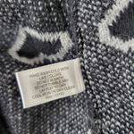 Lisa Todd Sweater Dress Medium Black Gray Heart Print Collared Long Sleeve Knit Photo 11