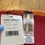 Free People NWT  Sunset Fringe Knit Poncho Blue Combo Sz M/L Photo 3