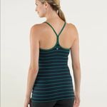 Lululemon Power Y Tank Top Navy Blue Green Striped Size 8 Photo 1