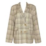 Majorelle  Rhea Double-Breasted Blazer, Tan Plaid, XL Photo 6