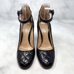 Gianvito Rossi Quilted Leather Mary Jane Ankle Strap Block Heel Pumps Black 36.5 Photo 5