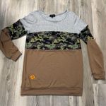 Simply Southern Gray and Camouflage Colorblock Sweatshirt Size M Photo 6