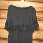 Mac Duggal 11787 Quarter Sleeve Crystal Neck Feather Detail Dress Photo 7