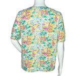 Talbots  Shirt Womens Medium Petite Multicolor Santorini‎ Greece Print Novelty Photo 3