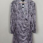 Maje Draped Leopard Print Mini Dress Women's XL Pink Faux Wrap Ruched Party NWT Photo 5